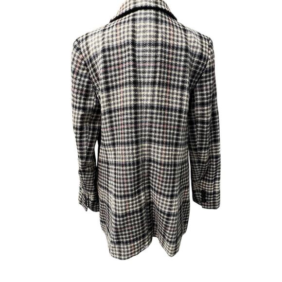Talbots Herringbone Plaid Double Breasted Blazer Academia Career Preppy Size 8 - Picture 3 of 16